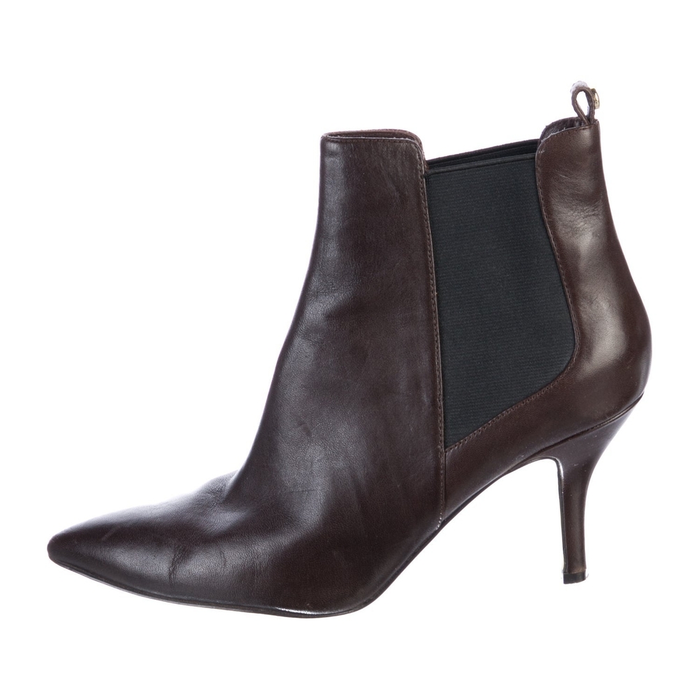 Michael Michael Kors Asbury Brown Leather Heeled Bootie Size 8